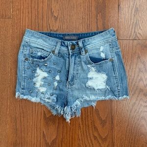 KENDALL & KYLIE Hise Rise Studded Shorts